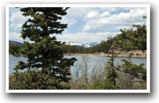 View of Echo Lake along the Mount Evans Scenic Byway, Colorado.
