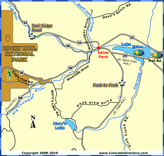 Estes Park Map, Colorado