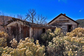 Old abandonded homestead at a ghost town at Pagosa Junction, Colorado.