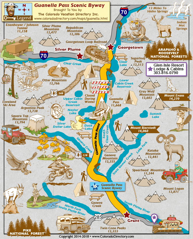 Guanella Pass Scenic Byway Map, Colorado