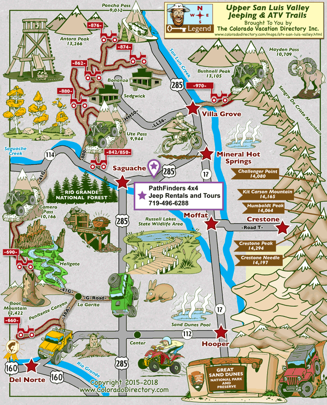 San Luis Valley ATV/UTV and Jeeping Trails Map, Colorado