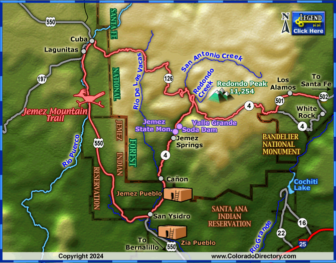 Jemez Mountain Trail Scenic Byway Map, New Mexico
