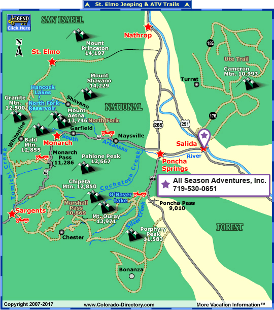 Monarch ATV/UTV and Jeeping Trails Map, Colorado
