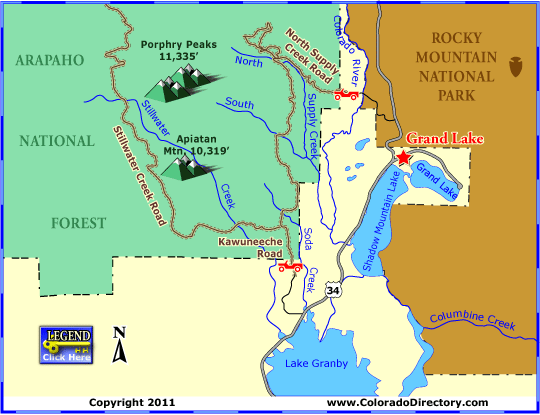 Grand Lake, Jeep, ATV, UTV, Trails Map, Colorado