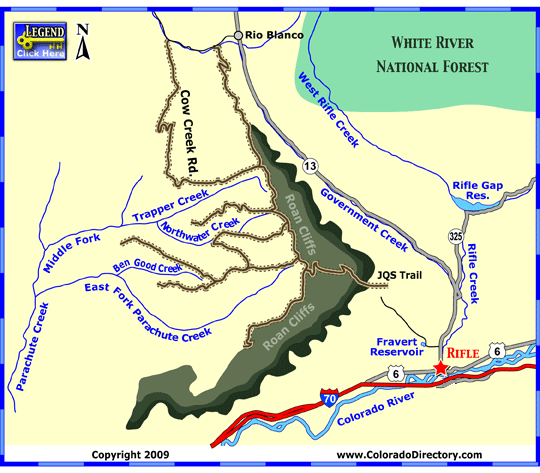 Jeeping, ATV, UTV Trails Map, Rifle, Colorado