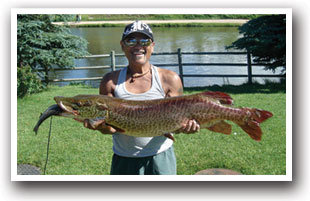 Man caught big fish at Evergreen Lake, Colorado