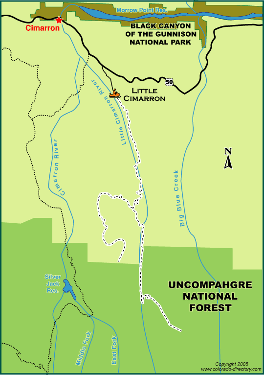 Cimarron Snowmobile Trails Map, Colorado