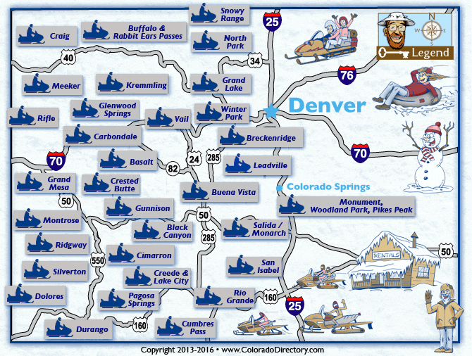 Colorado Snowmobile-Snowmobiling Trails Map