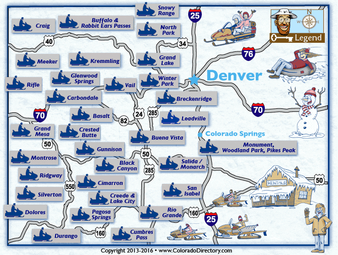 Colorado Snowmobile Trails Map | CO Vacation Directory