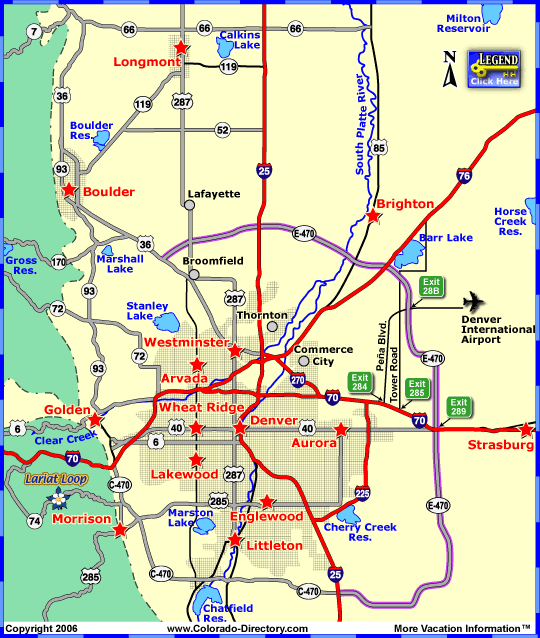 Denver Area Map, Colorado