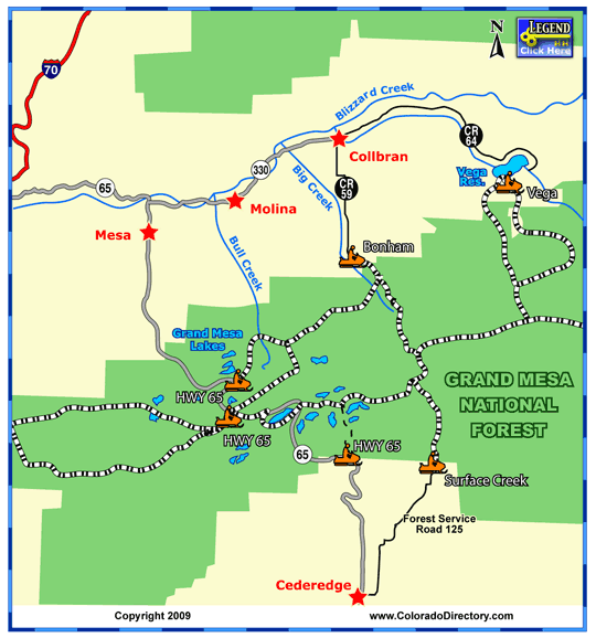 Grand Mesa Colorado Map