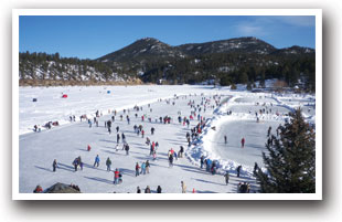 Ice Skating on Evergreen Lake, Colorado