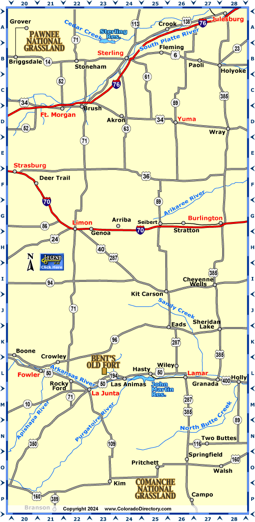 Eastern Colorado Map