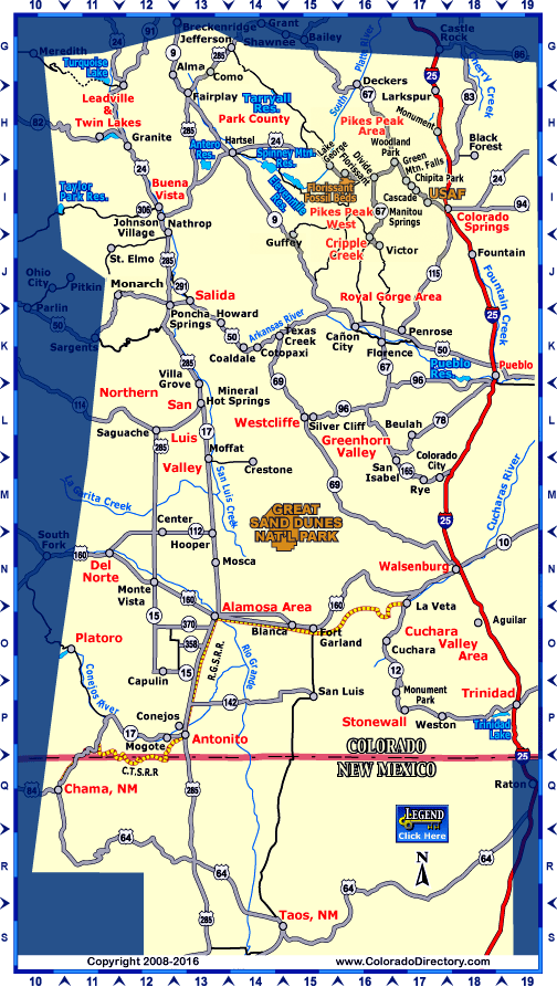 South Central Colorado Map