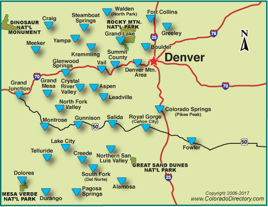 Colorado Off Highway Vehicle Local Regulations Offices Map