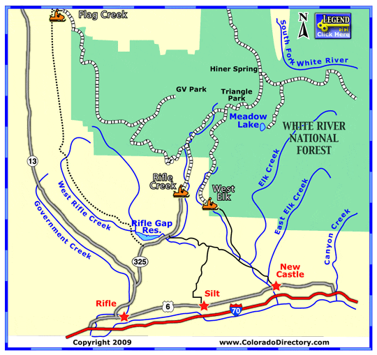 Rifle Snowmobile Trails Map, Colorado