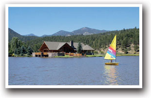 Sail Boat on Evergreen Lake, Colorado