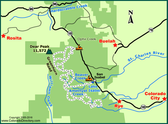 San Isabel Snowmobile Trails Map, Colorado