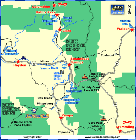 Steamboat Springs Map, Colorado