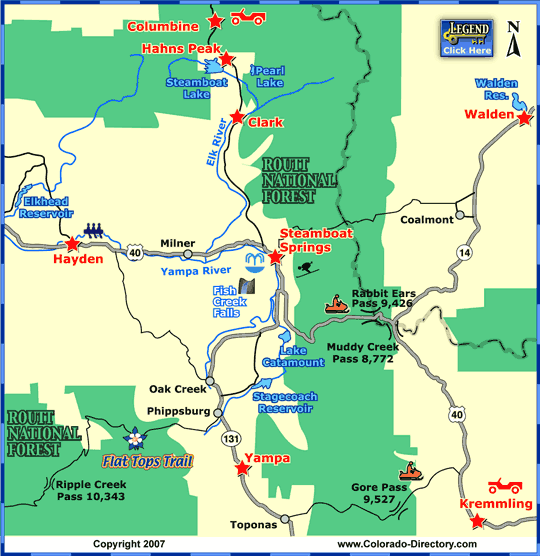Map Of Steamboat Springs