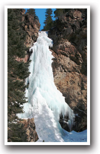 Treasure Falls covered in ice near Pagosa Springs Colorado
