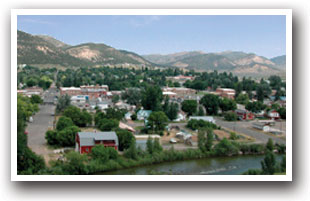 Aerial view of the White River in Meeker, Colorado