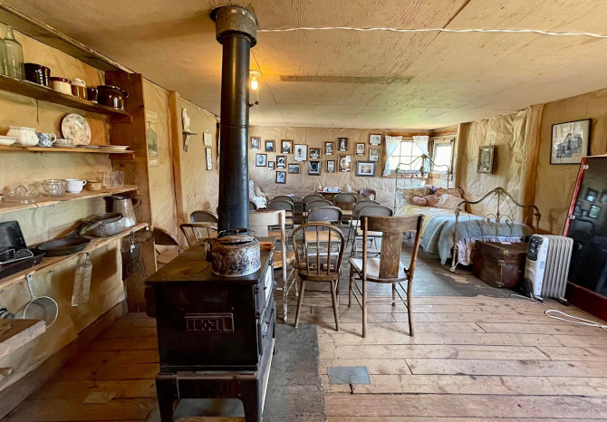 Inside view of Baby Doe Tabor's Cabin located at the Historic Matchless Mine in Leadville, Colorado.