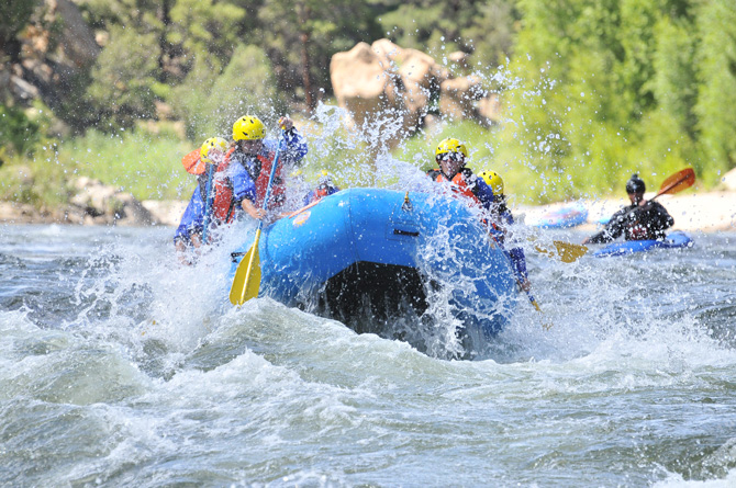 Family enjoys being on the river with Monumental Expeditions near Buena Vista, Colorado