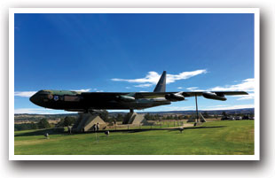 A full size b-52 bomber on display at USAF in Colorado Springs, Colorado