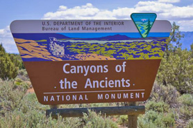 Canyons of the Ancients National Monument Welcome Sign, Colorado