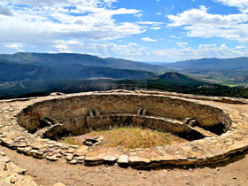The Great Kiva Ceremony ruins at Chimney Rock National Monument, Colorado.