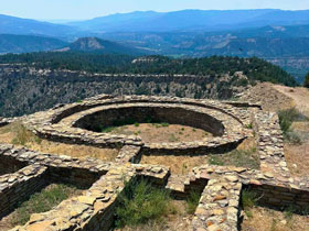 View of the Pit House storage room ruins at Chimney Rock National Monument, Colorado.