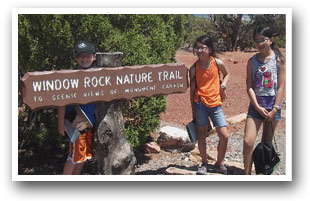 Window Rock sign, Colorado Vacation Directory