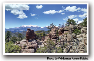 Unique rock formations inside Browns Canyon National Monument, Colorado, Photo by Wilderness Aware Rafting