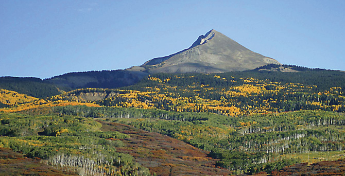Lone Cone Peak in the fall near Naturita, Colorado