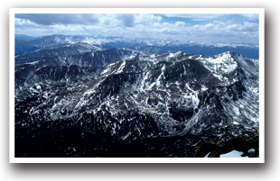 View of mountain range near Nederland, Colorado.