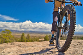 Mountain biker on Shamrock Trail in Nucla, Colorado. Photo Credit: Rob Growler