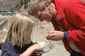 Visitors learn about mining at the Old Hundred Gold Mine Tour near Silverton, Ouray, and Durango, Colorado