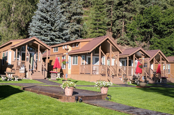 Mountain Deluxe Cabins at Pagosa Springs RV Park near Pagosa Springs, Colorado.