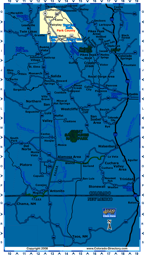 South Park Colorado Map Park County Colorado Map | South Central Co Map | Colorado Vacation  Directory