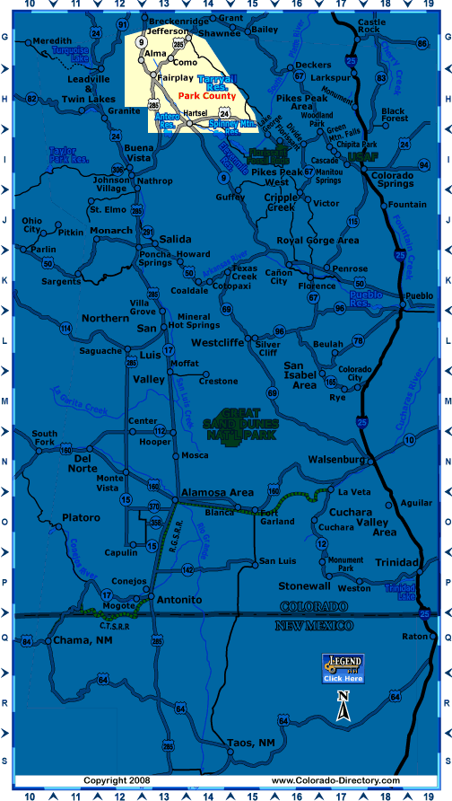 South Central Colorado Map