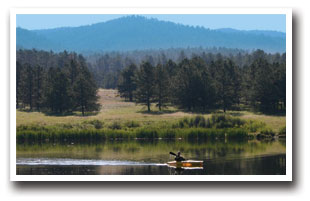 Kayaker on Manitou Lake Recreation Area, Colorado