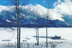 Winters at Pine River Lodge, The Colorado Vacation Directory. Snowmobile, Snowshoe, Ice Fish, Sled, Play in the Snow.