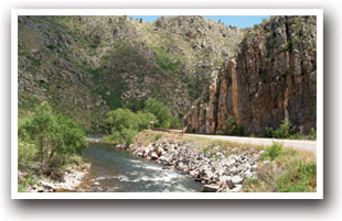 The Cache la Poudre River canyon in Colorado