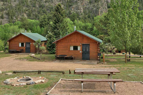 Cabin at Poudre River Resort in the Poudre River Canyon near Fort Collins, Colorado.