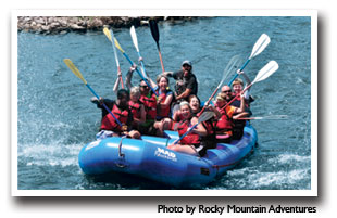 group of rafters on the Upper Colorado, Photo by Rocky Mountain Adventures