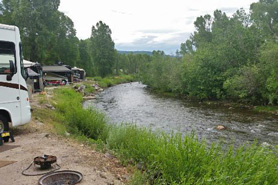 Camping along the Rio Chama River at Rio Chama RV Park in Chama, New Mexico.