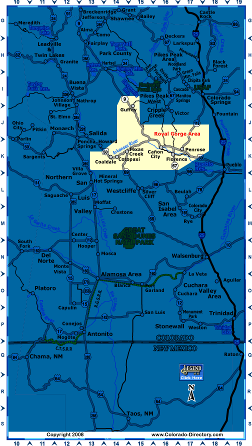 South Central Colorado Map