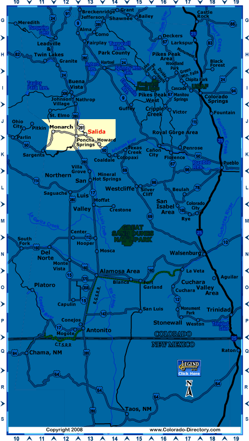 South Central Colorado Map