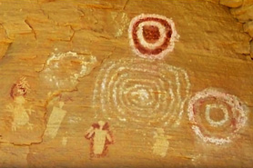 Prehistoric rock art located in the Canyon Pintado National Historic District in Rangely, Colorado